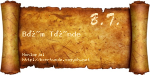 Böm Tünde névjegykártya